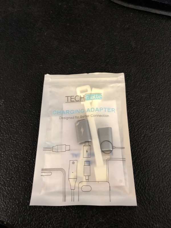 Photo 1 of TechMatte Female USB C to Male Lightning Adapter 2 Pack 2.2A Charging Data Transfer, Compatible with iPhone 14, 13, 12, 11 Xs iPad iPod AirPods, Not for Audio Headphones/OTG Firewire Anti-Lost, Grey