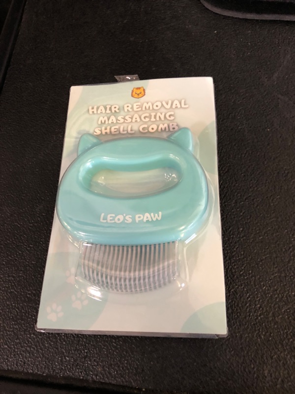 Photo 1 of Leo's Paw The Original Pet Hair Removal Massaging Shell Comb Soft Deshedding Brush Grooming and Shedding Matted Fur Remover Dematting tool for Long and Short Hair Cat Dog Puppy Bunny (Mint)