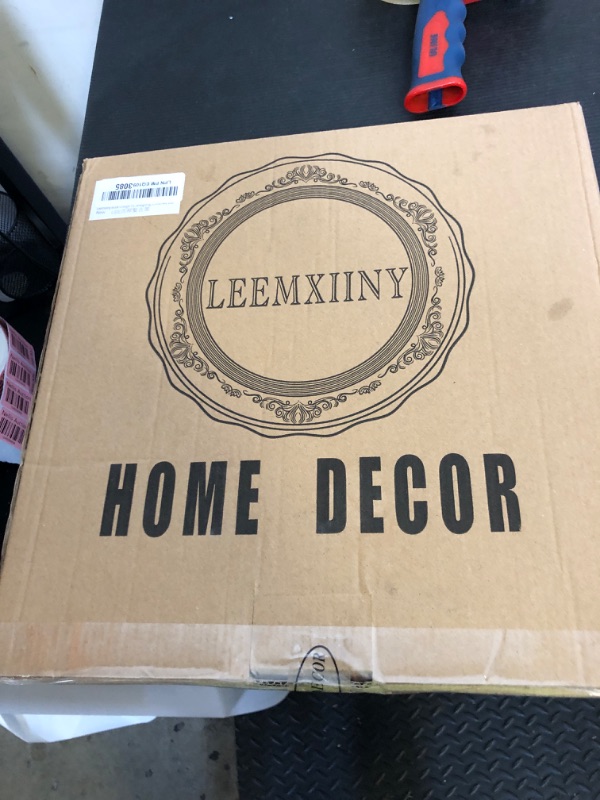 Photo 1 of Leemxiiny Black Charger Plates Set of 6, Decorative Table Plastic Chargers for Dinner Plates, Party, Wedding, Thanksgiving, Christmas, 22B