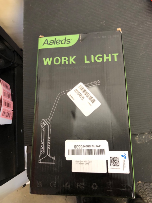 Photo 1 of Aaleds LED Work Light, Father's Day Gift Magnetic Flashlight, 180º Flexible Gooseneck&360ºRotary Head, Rechargeable with Magnet, Ideal Tools&Mechanic Light for Men, Auto Repair, Power Outage(1Pack).
