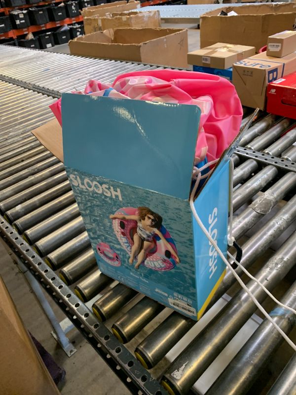 Photo 1 of SLOOSH Inflatable River Tubes Float - Heavy Duty Pool Tube Floats for Adults Floating, Lake Floaties River Run Sports Fun, Large Raft Water Lounger with Cup Holders Mesh Bottom (53 inches, Pink)
