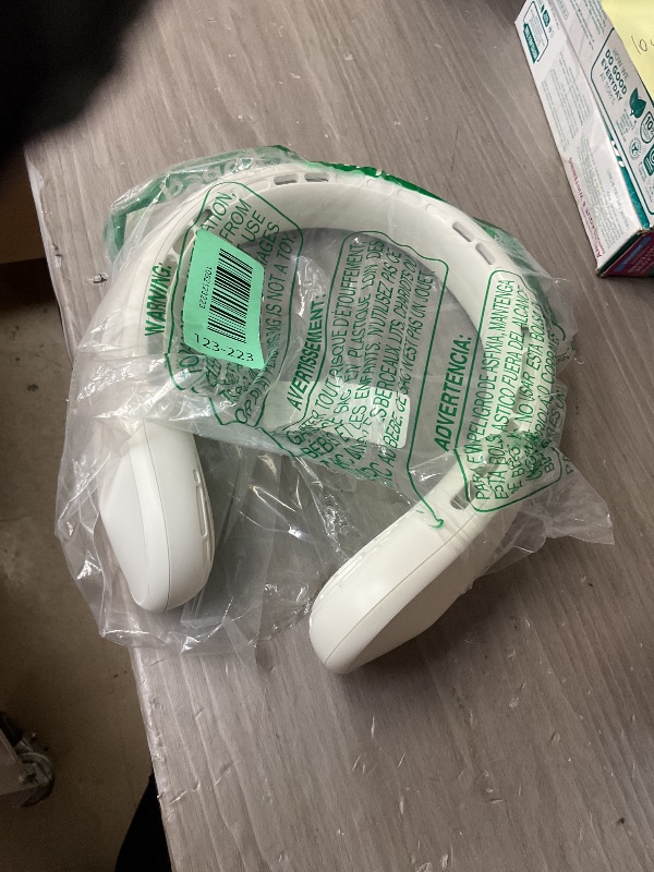 Photo 1 of Neck Fan, Portable Fan around Neck, 5200mAh Battery Operated Wearable Personal Fan with USB Rechargeable, 3 Wind Speed,Ultra Quiet, Bladeless,Headphone Design for Travel, Men Women
