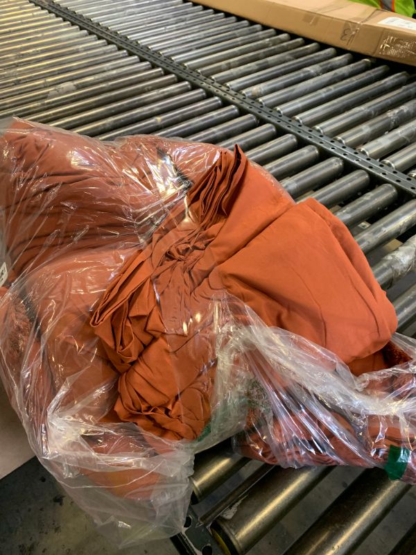Photo 1 of Andency Full Size Comforter Set Burnt Orange -7 Pieces Boho Tassel Bed in a Bag Soft Lightweight Bedding Sets, Terracotta Rust Fringe All Season Bed Set with Comforter, Sheets, Pillowcases & Shams