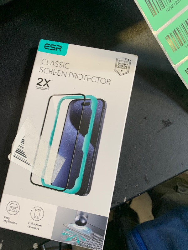 Photo 1 of ESR 3 Pack for iPhone 15 Pro Max Screen Protector, [9H Hardness] [Military Grade Shatterproof] Full Coverage Tempered Glass Film with Easy Installation Tool, HD Clear, Scratch Resistant