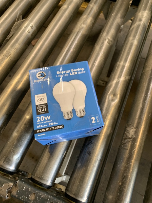 Photo 1 of Energetic Dimmable A21 LED Bulb, 150 Watt Equivalent, Super Bright Light Bulb, Warm White 3000K, 2300LM, Brightest LED Bulbs, E26 Standard Base, Damp Rated, ETL Listed, 2-Pack