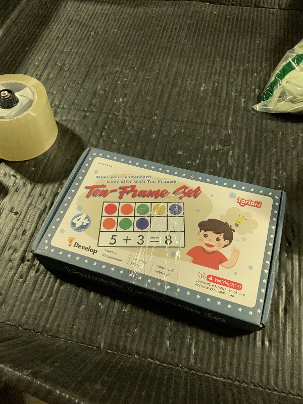 Photo 1 of Torlam Magnetic Ten-Frame Set - Math Manipulative for Elementary - 5 Ten Frames & 55 Magnetic Counters for Kids, Kindergarten Math Games (Upgraded Version for Hand-held & 2 Black Pens)