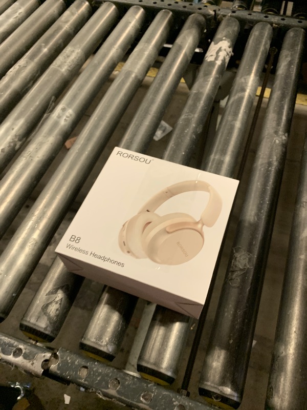 Photo 1 of RORSOU B8 Bluetooth Headphones Over Ear, 6 EQ Music Modes and 50H Playtime Deep Bass Wireless Headphones with Mic, Lightweight Folding HiFi Stereo Headset for iPad/Travel/Tablet/PC/Home Beige White