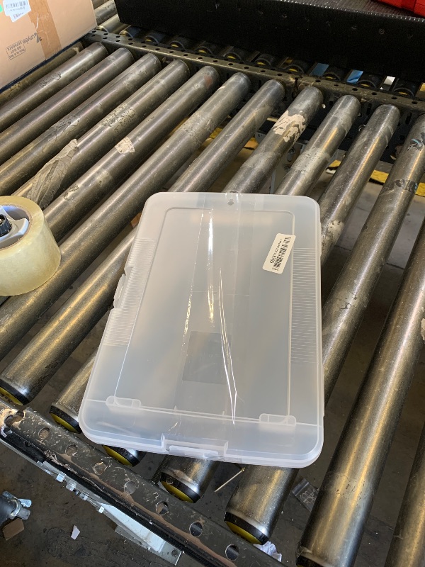 Photo 1 of Piasoenc Clipboard with Storage, 8.5 x 11 Organization Box with Pen Holder and A4 Legal Paper Folder, Folio & Side-Opening, Low Profile Clip,for Nurses,Teachers, Size 14 x 9.6 x 1.2 in,Translucent