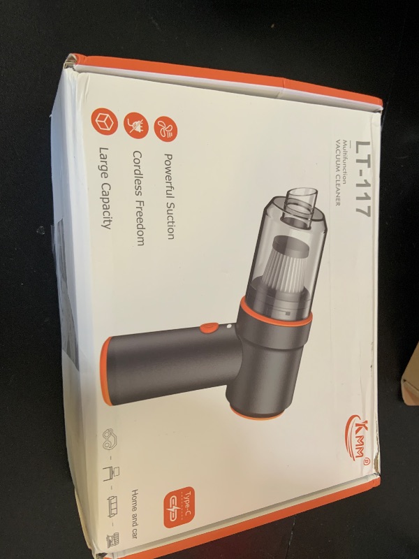 Photo 1 of KMM Handheld Car Vacuum Cleaner, 11000PA Vacuum Cleaner & Air Duster, 120W High Power Vacuum Portable Cordless, Hand Held Vacuum Rechargeable with Multi-Nozzles & LED Light for Home, Car, Office