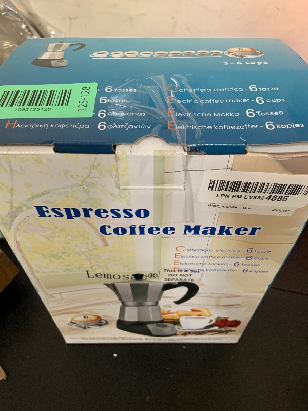Photo 1 of Lemosae Coffee Pot 6 Cup Electric Espresso Coffee Maker Italian Moka Maker 300ml Portable Aluminum Espresso Machine Cafetera Moka Pot with Detachable Base, Gift for Home Travel(Aluminum Color)