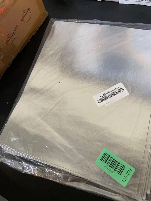 Photo 1 of [Silver] Leather/Leatherette Patches/Sheets for Laser Engraving Iron-on with Heat Press Adhesive Backing,Blank Laserable Faux Pu Leather Material Supplies(5 Pcs/Package)