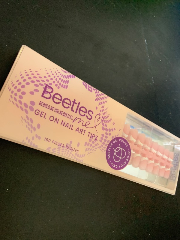 Photo 1 of Beetles French Tip Press On Nails: 150 Pcs Pink Short Square Press On Nails 4 in 1 Nail Tips, Pre-Applied Primer & Base Coat, No File Need DIY Manicure for Nail Extension Gifts for Women