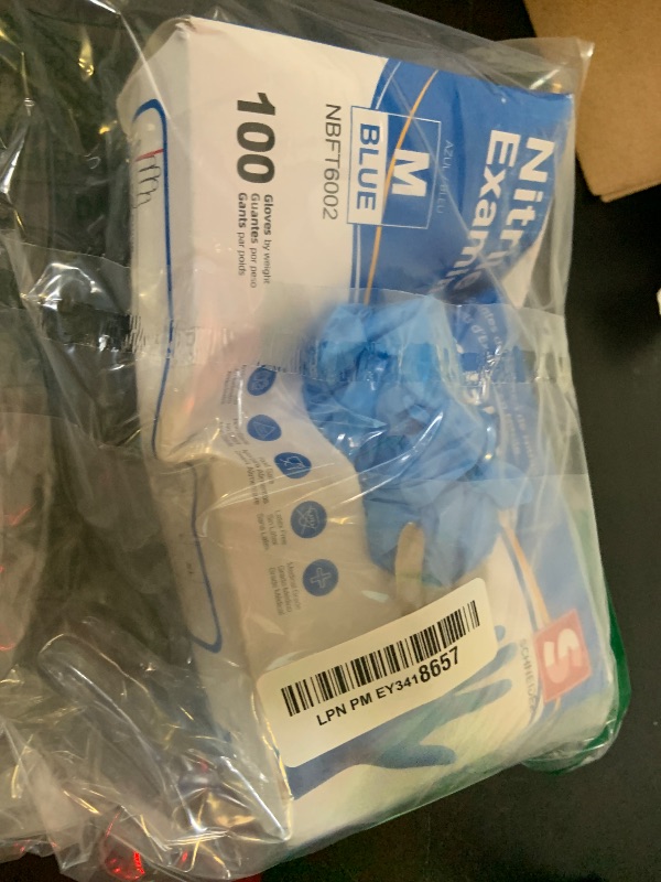 Photo 1 of S--Schneider Nitrile Exam Gloves - M, 100-ct Box,Blue Disposable Gloves, Latex Free, Powder Free, Medical Glove for Cooking, Cleaning, Examination