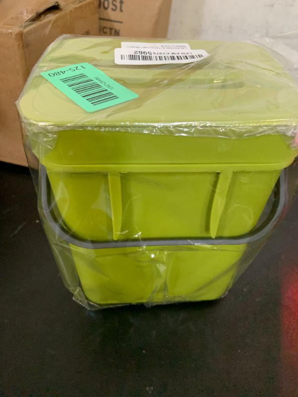 Photo 1 of LALASTAR Food Waste Basket Bin for Kitchen, Small Countertop Compost Bin with Lid, Odor-Free Food Scrap Container, Wall Mounted Garbage Can, 3L/0.8 Gal, Green