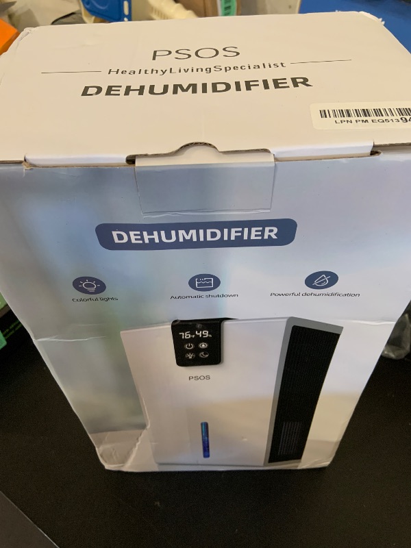 Photo 1 of Dehumidifier for Home, 98OZ Tank Water,(1000 sq.ft) Dehumidifier for Bathroom,Badroom,Basement with Auto Shut Off, Defrosting mode, 7 Color LED, Gray