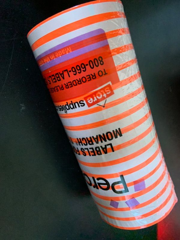 Photo 1 of Fluo. Red Pricing Labels for Monarch 1110 Price Gun - Sixteen Rolls, 17,000 Pricemarking Labels
