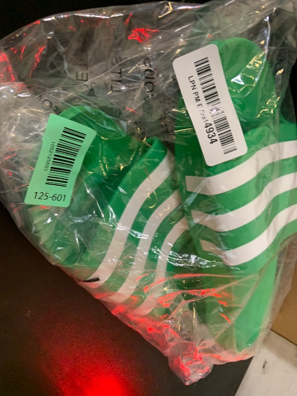 Photo 1 of adidas Unisex Adilette Aqua Slide Sandal, Vivid Green/White/Vivid Green, 12 US Men