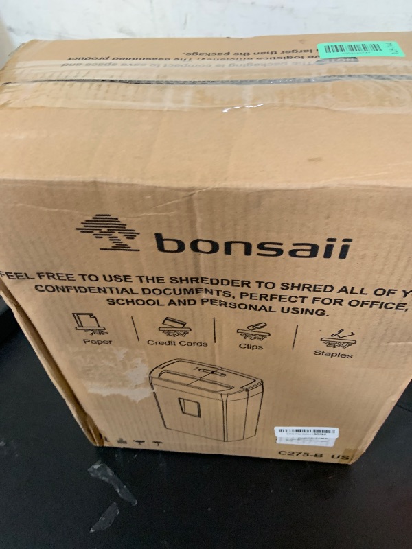 Photo 1 of Bonsaii Paper Shredder, 10-Sheet Home Office Shredders, Micro Cut Home Use Paper Shredder with 5.5 Gallons/P-4 High Security/5 Minutes/Shred Card,Staple,Clips (C275-B)