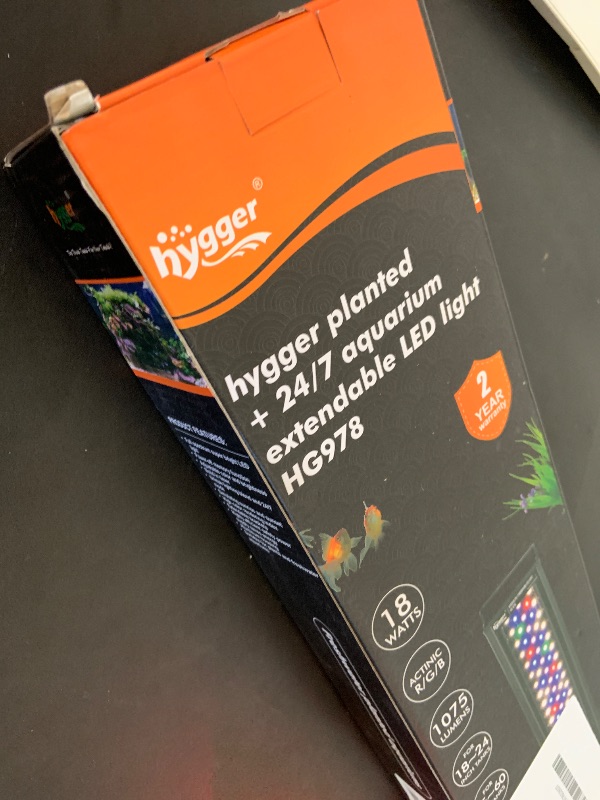 Photo 1 of hygger 18W 24/7 Lighting Aquarium LED Light, Sunrise-Daylight-Moonlight Mode and DIY Mode, Adjustable Timer Adjustable Brightness Fish Tank Light with Extendable Bracket 7 Colors for Planted Tank