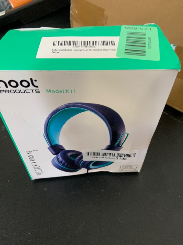 Photo 1 of Kids Headphones - noot products K11 Foldable Stereo Tangle-Free 3.5mm Jack Wired Cord On-Ear Headset for Children/Teens/Boys/Girls/Smartphones/School/Kindle/Airplane Travel/Plane/Tablet (Navy/Teal)