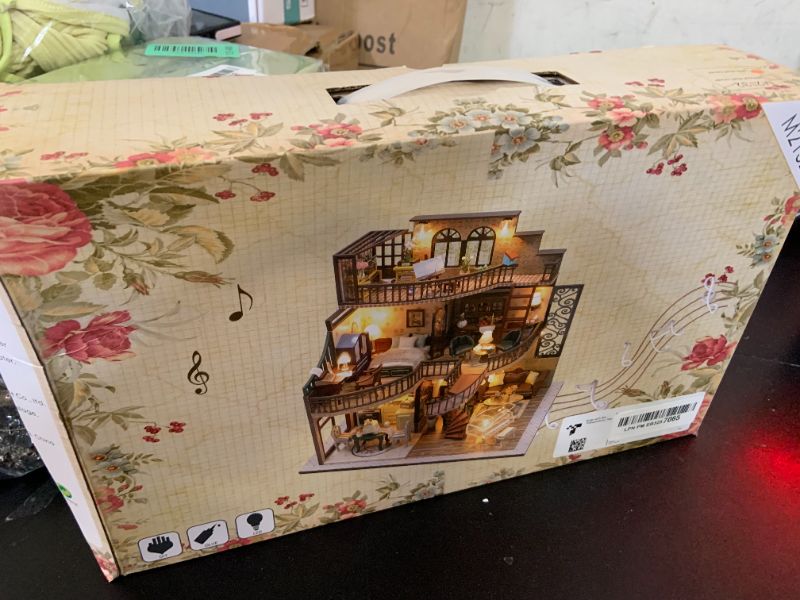 Photo 1 of Lannso DIY Dollhouse Miniature Kit, Doll House Kit with Dust Proof Cover and Music Box, Mini Wooden Dollhouse Toys for Adult Gift(M2132)