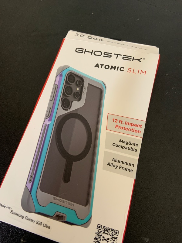 Photo 1 of Ghostek Atomic Slim S25 Ultra MagSafe Case, Magnetic Clear Iridescent Metal Phone Cover Compatible with 2025 Samsung Galaxy S25Ultra (6.9") (Prismatic)