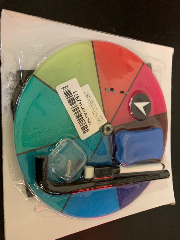Photo 1 of ABTOLS 8 Inch Spinning Prize Wheel with Dry Erase Marker & Wipe Cloth, Tabletop Spin Wheel for Games, Classroom, Raffle, Carnival, Trade Show, Office, Events – 8 Slots Colorful Design