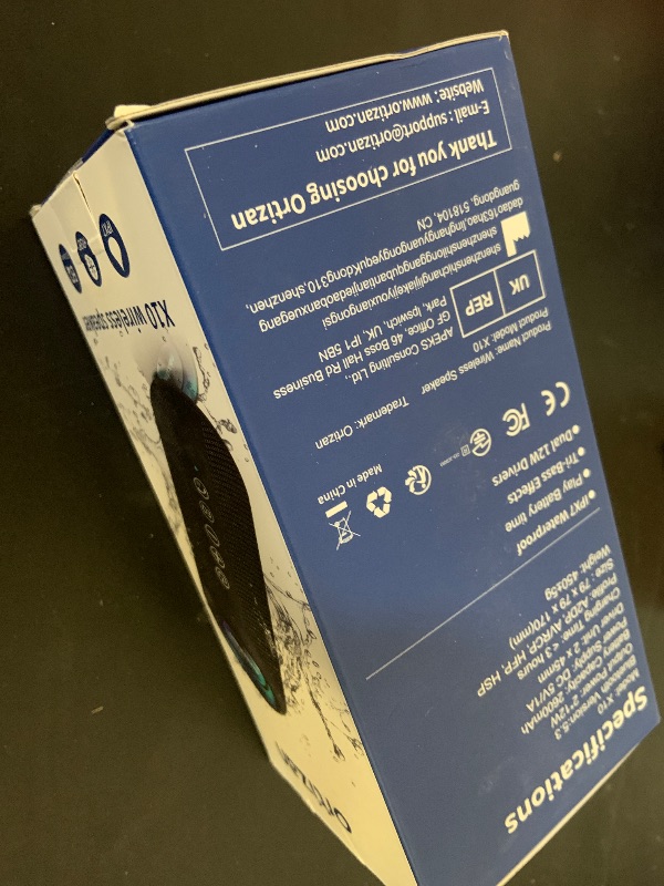 Photo 1 of Ortizan Portable Bluetooth Speaker: IPX7 Waterproof, 24W Loud Sound, Deep Bass, Bluetooth 5.3, LED Lights, Wireless Stereo Pairing, 30H Playtime, for Home/Outdoor/Party/Beach, Birthday Gift (Black)