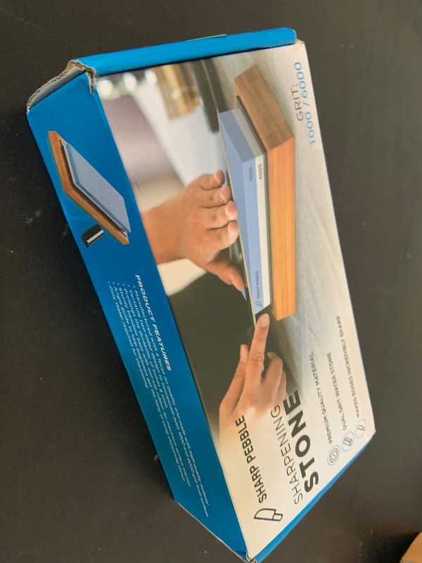 Photo 1 of Sharp Pebble Premium Whetstone Knife Sharpening Stone 2 Side Grit 1000/6000 Waterstone- Whetstone Knife Sharpener- NonSlip Bamboo Base & Angle Guide