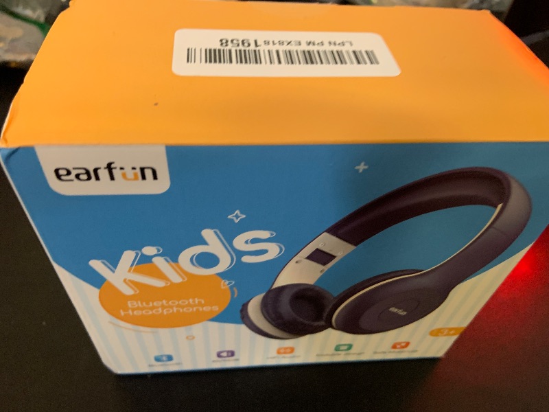 Photo 1 of EarFun K2 Kids Bluetooth Headphones, Kids Headphones with Volume Limited, 40H Playtime, Built-in Mic, Stereo Sound, Foldable Over-Ear Headphone for School/Travel/iPad/Tablet, Blue