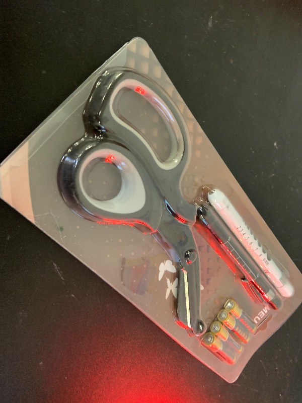 Photo 1 of MEUUT 3 Pack Penlight & Medical Scissors- One 8 Inches Patented Trauma Shears Two LED Pen light with Four Batteries - Bandage Scissor for- Nurse, First Aid, EMT, Doctor