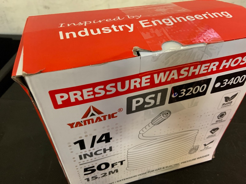 Photo 1 of YAMATIC Pressure Washer Hose 50FT 1/4" M22 Brass Fitting Kink Resistant Power Washer Hose Replacement for Ryobi, Troy Bilt, Greenworks, CRAFTSMAN and more M22 Thread Pressure Washers, 3200 PSI
