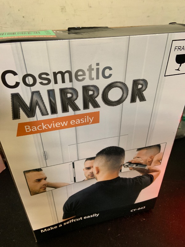 Photo 1 of OLIBUY 3 Way Mirror for Hair Cutting, Three Way Mirror for Shaver and Makeup, Height Adjustable with Two Hold Nails, 360 Viewing Angle, Clear Anti-Fog HD Glass