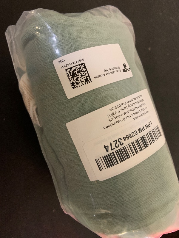 Photo 1 of Looxii Muslin Baby Washcloths 6 Pack, 100% Cotton Baby Wash Cloths for Baby Face Body, 12x12 inches Large Soft Absorbent Face Towels for Newborns Gradient Green