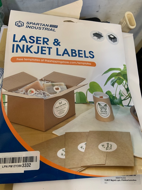 Photo 1 of 1.5" Circle Printable Labels Compatible with Inkjet and Laser Printers - 30 Sheets, 900 Matte White Round Stickers for Pricing, Product Labeling, and Custom Tags - Spartan Industrial