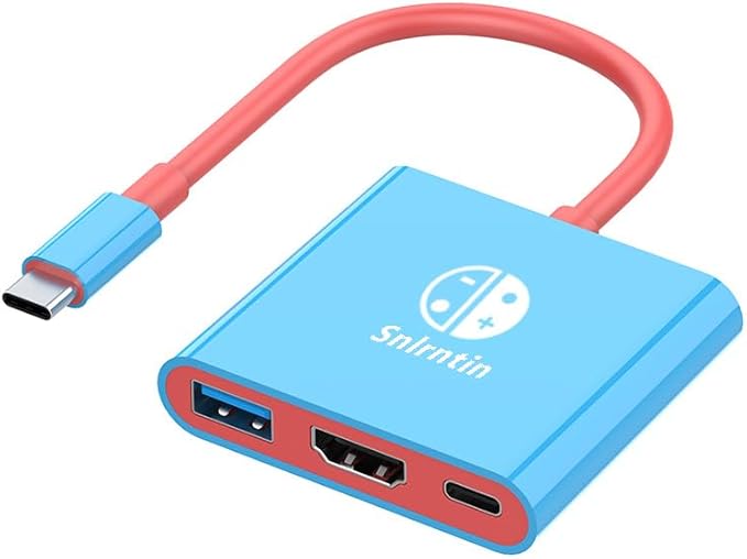 Photo 1 of Docking Station for Nintendo Switch, 3-Port USB C Multiport Digital AV Converter Adapter with 4K HDMI USB 3.0 100W Charging Port, Switch Travel Dock with HDMI for MacBook Pro, Dell XPS, HP, etc