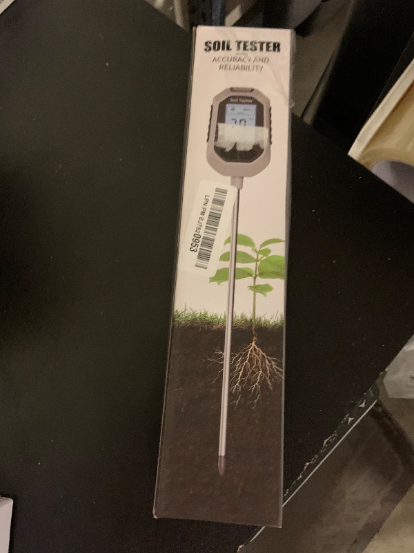 Photo 1 of YAMRON 4-in-1 Soil Moisture Meter Digital Plant Temperature/Soil Moisture/PH Meter/Sunlight Intensity Backlight LCD Display Soil Test Meter for Gardening, Farming and Outdoor Plants