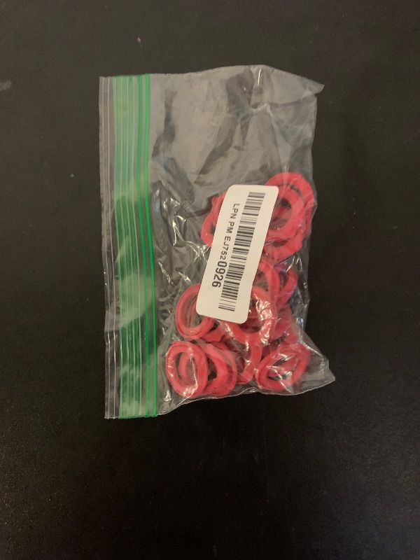 Photo 1 of Jeeker 100 PCS Garden Hose Washer, Heavy Duty Rubber Gasket Fit for Standard 3/4 inch Garden Hose Fittings (red)