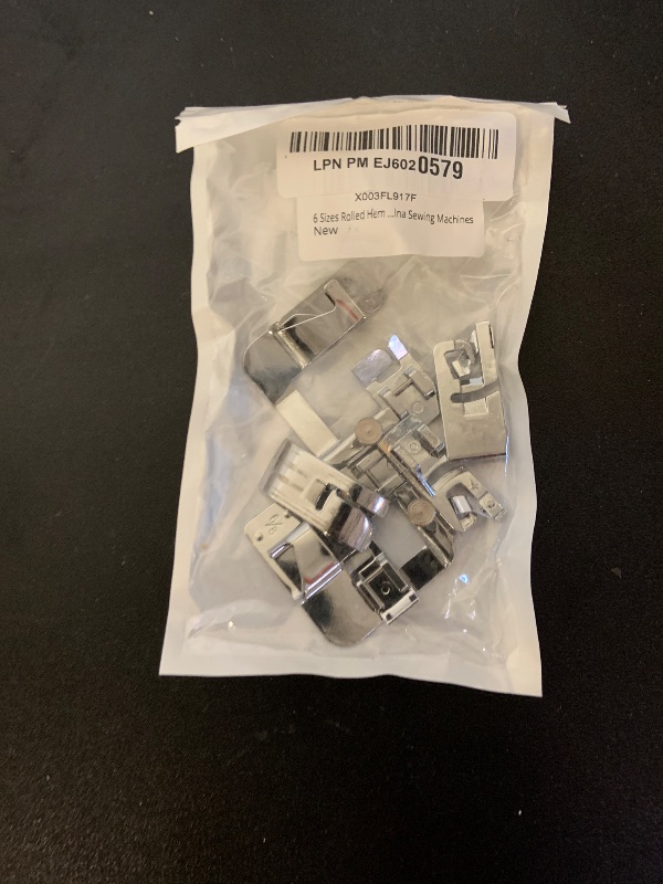 Photo 1 of 6 Sizes Rolled Hem Presser Foot, Wide Rolled Hem Foot Set & Narrow Hemmer Foot Set for All Low Shank Snap-On Singer, Brother, Babylock, Euro-Pro, Janome, Kenmore, White, Elna Sewing Machines