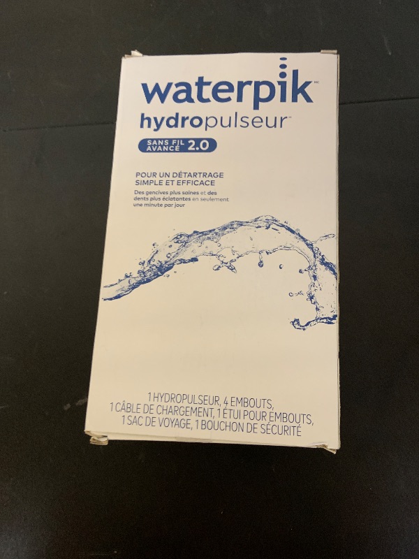Photo 1 of Waterpik Cordless Advanced 2.0 Water Flosser For Teeth, Gums, Braces, Dental Care With Travel Bag and 4 Tips, ADA Accepted, Rechargeable, Portable, and Waterproof, White WP-580, Packaging May Vary