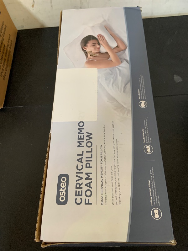 Photo 1 of Osteo Cervical Pillow for Neck Pain Relief, Hollow Design Odorless Memory Foam Pillows with Cooling Case, Adjustable Orthopedic Bed Pillow for Sleeping, Support for Side Back Sleepers