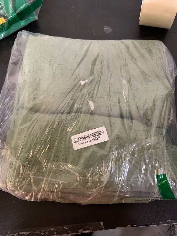 Photo 1 of 80 Inch Blackout Curtains 2 Panels Set Olive Green Faux Linen Curtains for Bedroom Black Out Heavy Thick Insulated Linen Curtain Window Drapes for Cabin Kitchen 6ft Length Back Tab Loden 52x80