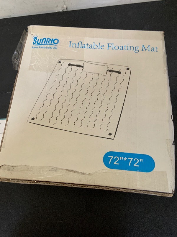 Photo 1 of Sunrio 2025 Upgrade 72''*72'' Giant Inflatable Floating Mat-Pool Float Lake Floats for Adults with Air Pillow Pool Mats for Floating Swimming Pool Beach Lake for Summer Water Party Blue