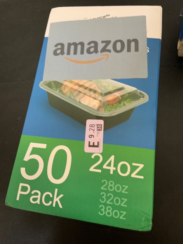 Photo 1 of Dealusy 50 Pack (100-Piece) 24 oz Meal Prep Containers Reusable with Lids, Sturdy Leakproof & Food Safe, Microwave, Freezer, Dishwasher Safe Prep Containers, To Go Take Out Plastic Food Storage