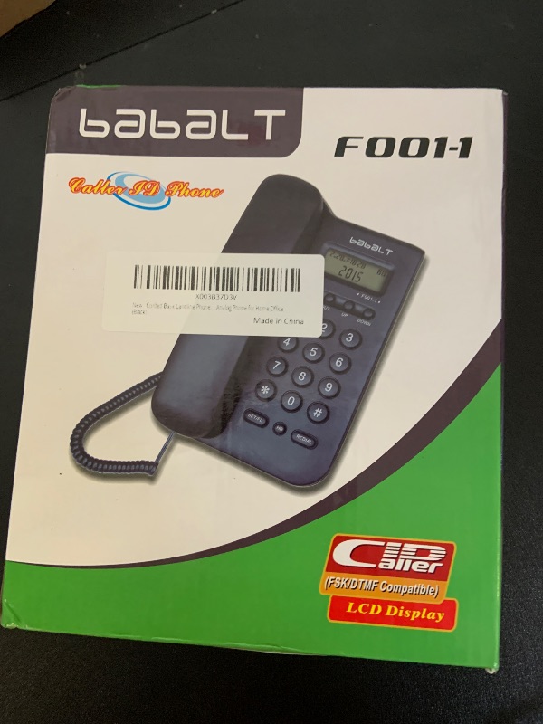 Photo 1 of Corded Basic Landline Phone, TelPal FSK/DTMF Simple Caller ID Telephone with LCD Incoming Call Number Display, Small Desk/Wall Mountable Analog Phone for Home Office (Black)