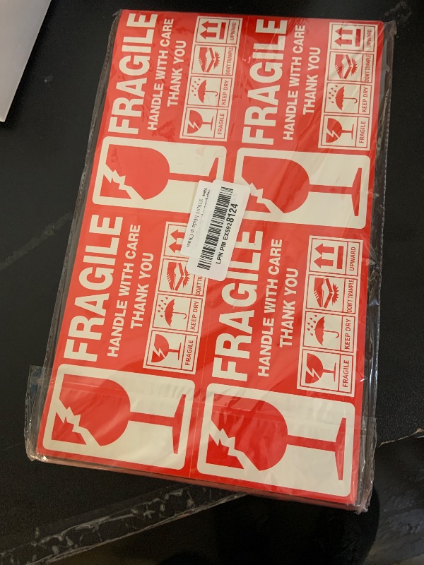 Photo 1 of Large (6" X 3½") Shipping Labels 300 pcs Fragile Handle with Care Warning Stickers Keep Dry Upward Do Not Trample