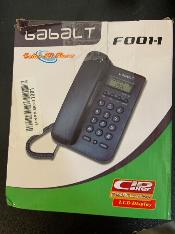 Photo 1 of Corded Basic Landline Phone, TelPal FSK/DTMF Simple Caller ID Telephone with LCD Incoming Call Number Display, Small Desk/Wall Mountable Analog Phone for Home Office (Black)