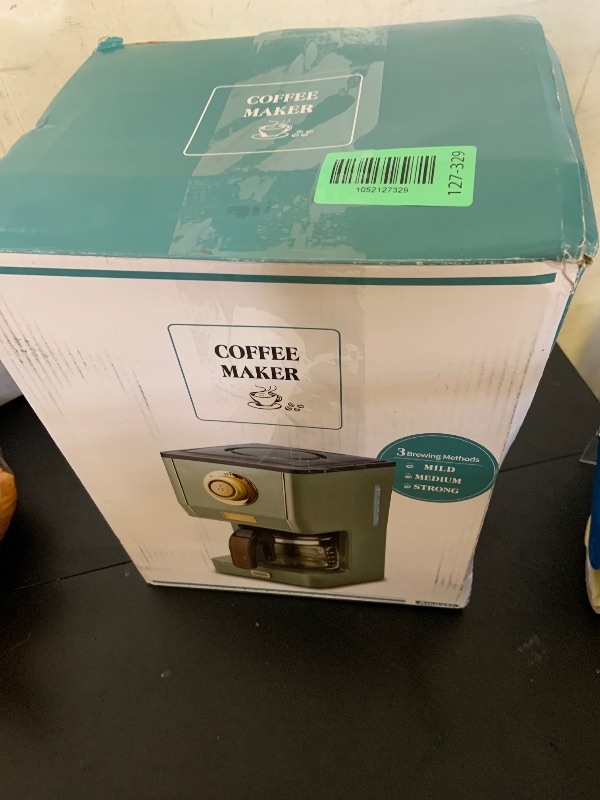 Photo 1 of Amaste Drip Coffee Maker, Coffee Machine with 25 Oz Glass Coffee Pot, Retro Style Coffee Maker with Reusable Filter & Three Brewing Modes, 30minute-Warm-Keeping, Matcha Green
