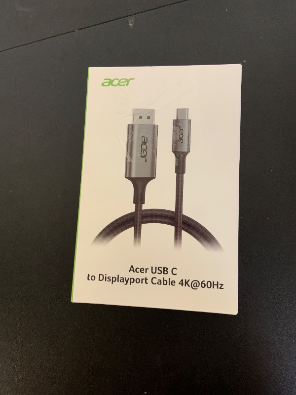 Photo 1 of acer USB C to DisplayPort Cable 6.6 FT (4K@60HZ 2K@165Hz), Type-C to DisplayPort Cord (Sturdy Aluminum, Plug & Play) Thunderbolt 3/4/5 Compatible with MacBook Pro/Air, iPhone 16 Pro/Max, XPS, Surface