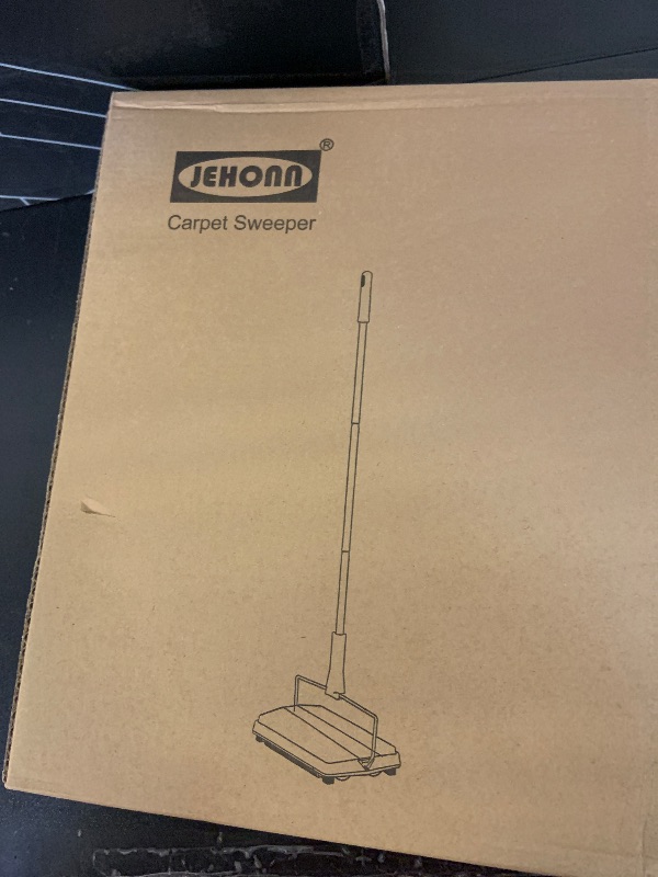 Photo 1 of JEHONN Carpet Floor Sweeper Manual with Horsehair, Non Electric Quite Rug Roller Brush Push for Cleaning Pet Hair, Loose Debris, Lint (Black)
